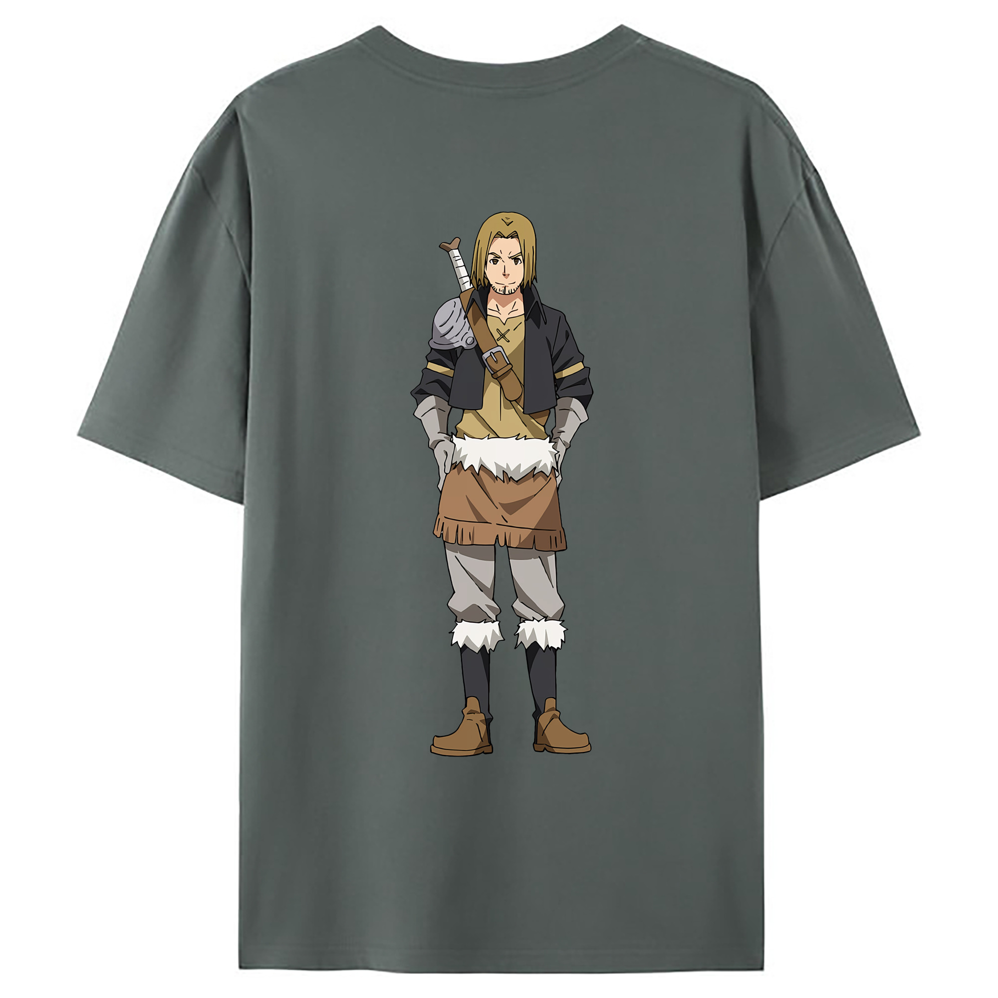 （画像用） 転スラ Regarding Reincarnated to Slime 綿100％ メンズ半袖Tシャツ（バックプリント） 通気性